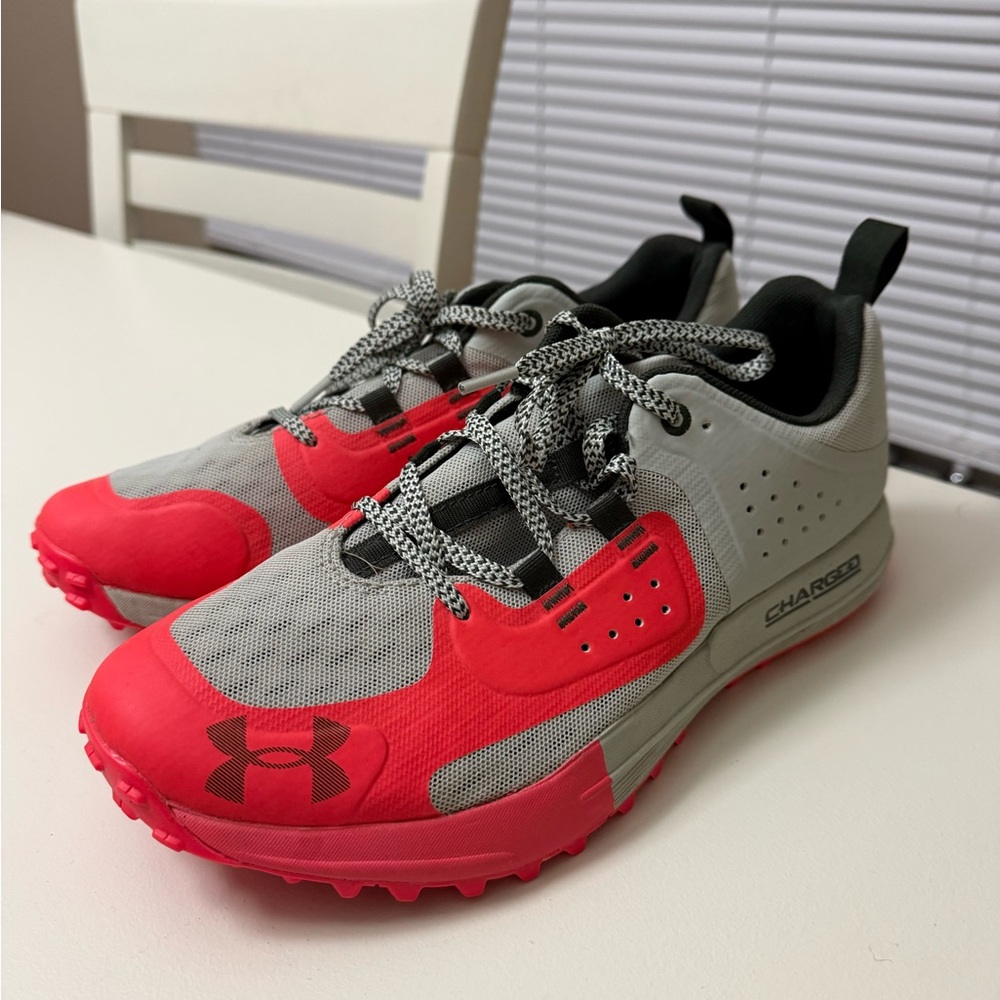 Under Armour Mens Red and Gray Sneakers